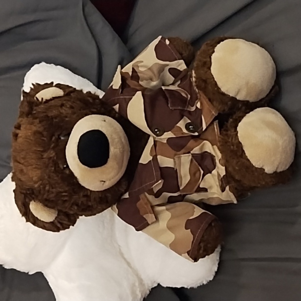 Camouflage tan brown Teddy Bear Stuffed Animal kids Toy plush Build A Bear